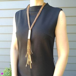 nwt ZIRCONMANIA tassel cord necklace